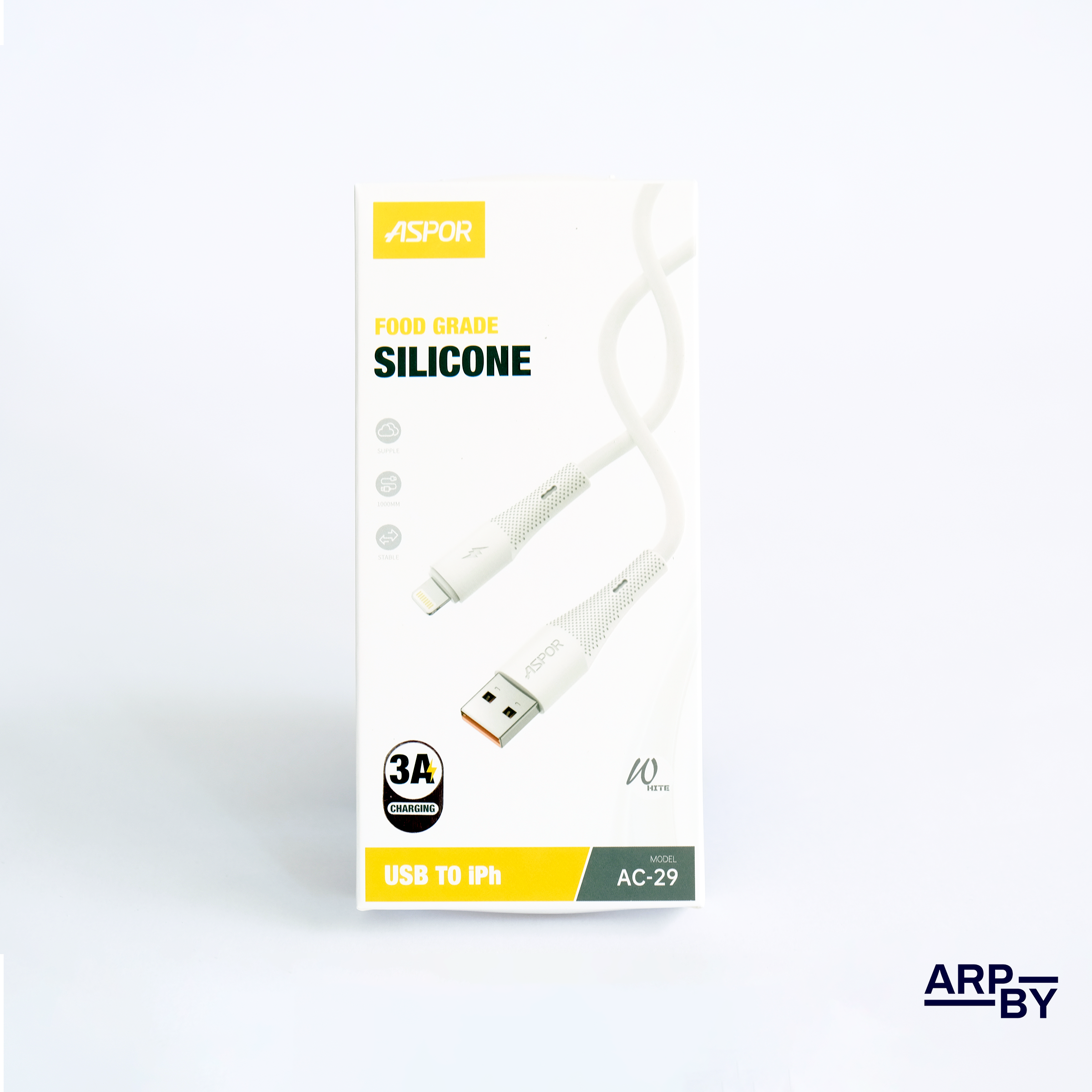 Cabo carreg. rapido 3A AC29 USB-A p Lightning (Iphone) Branco Cabo carreg. rapido 3A AC29 USB-A p Lightning (Iphone) Branco